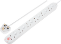 Masterplug SWSRG6210N Switched Surge Protected 2m 13A 6gang Extension Lead White