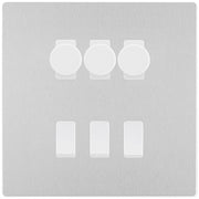 BG Evolve Brushed Steel 6 Gang Switch 3x Trailing Edge LED Dimmer 3x Intermediate Custom Grid Switch by British General (BG-Evolve-BS-6G-CUSTOM-3x-Dimmer-3x-INT)