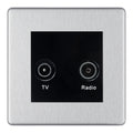 BG Screwless Brushed Steel TV & FM Socket FBS66B