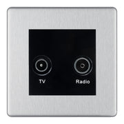 BG Screwless Brushed Steel TV & FM Socket FBS66B by BG Nexus (BG-FBS66B)