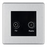 BG Screwless Brushed Steel TV & FM Socket FBS66B by BG Nexus (BG-FBS66B)