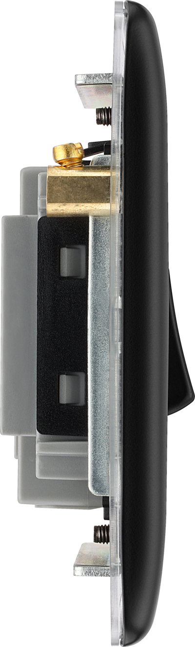 BG NFB15F Nexus Metal Matt Black 10 Amp 3 Pole Fused Fan Isolators Switch