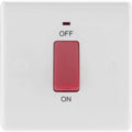 BG 874 Moulded Round Edge | White | 1 Gang 45A 2 Pole Neon Cooker Switch