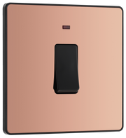BG Evolve PCDCP31B Polished Copper 20A 2 Pole LED Switch - Black Insert by British General (BG-PCDCP31B-Shopify-SA_1)