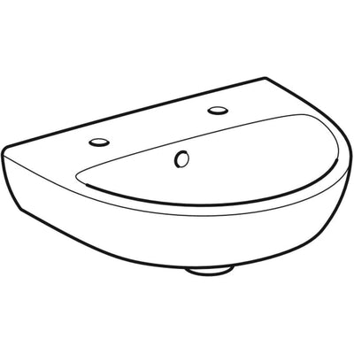Geberit Selnova 450mm Cloakroom Basin - 2 Tap holes - 501.409.00.6 by Geberit (Geberit-501.409.00.6)
