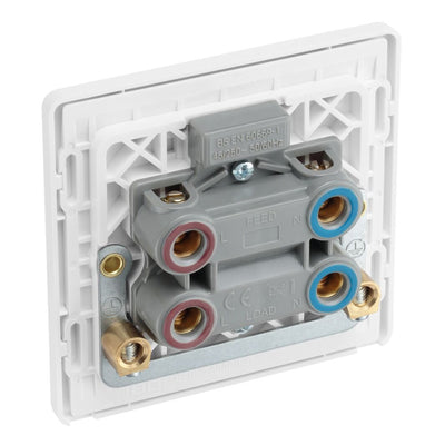 BG Evolve Brushed Steel 45A DP Single Plate + Neon PCDBS74W with 35mm Steel Back Box