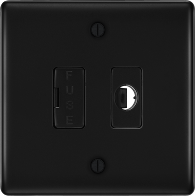 BG NFB55 Nexus Metal Matt Black 13A Flex Outlet Unswitched Fused Spur Unit
