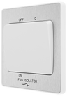 BG PCDBS15W Brushed Steel Evolve 10A 3 Pole Fan Isolator - White Insert by British General (BG-PCDBS15W-Shopify-SA_1)