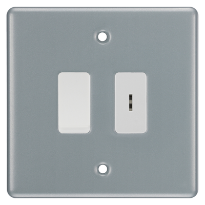 BG Metal Clad 2 Gang 20 Amp Key Switch with 20 Amp Double Pole Switch