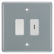 BG Metal Clad 2 Gang 20 Amp Key Switch with 20 Amp Double Pole Switch
