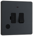 PCDMG52B Front - This Evolve Matt Grey 13A fused and switched connection unit from British General with power indicator provides an outlet from the mains containing the fuse, ideal for spur circuits and hardwired appliances.