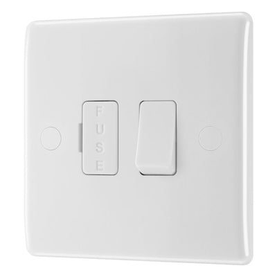 BG Nexus 13A 2 Pole Switched Fused Connection Unit White & 50mm Pattress Back Box