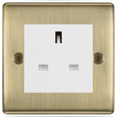 BG Nexus Metal Antique Brass 13A Unswitched Socket NAB23W by British General (BG-NAB23W)