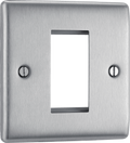 BG Electrical NBSEMS1 Euro Module Nexus Metal 1 Module Square Front Plate Brushed Steel