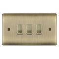 BG Antique Brass Custom Grid Switch Panel Labelled Kitchen Appliance 3 Gang