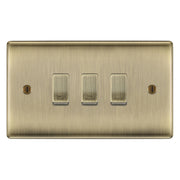 BG Antique Brass Custom Grid Switch Panel Labelled Kitchen Appliance 3 Gang by British General (BG-NEXUS-AB-Kitchen-Appliance-3Gang)