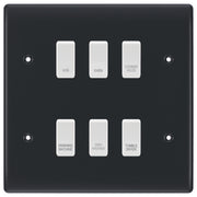 BG Part M 6 Gang Custom Labelled Kitchen Appliance Grid Switch