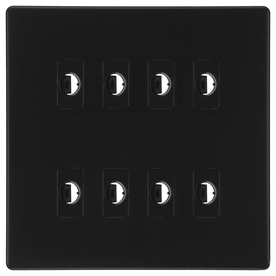 BG Nexus Screwless Matt Black 8 Gang Flex Outlet Socket