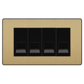 BG Evolve Satin Brass 4 Gang Master Telephone Socket - Black Insert