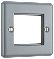 BG MC5EMS2 Metal Clad | 2 Module Square Euro Module Front Plate by British General (BG-MC5EMS2)