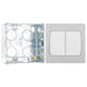 BG Evolve Brushed Steel 2G Wide Rocker Light Switch PCDBS42WW with 35mm Steel Back Box