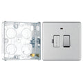 BG Screwless Brushed Steel 13A Switched Spur + Neon FBS52 with 25mm Steel Back Box