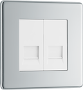 BG Electrical FPCBTM2 Nexus Flatplate Screwless Polished Chrome 2 Gang Master Telephone Socket