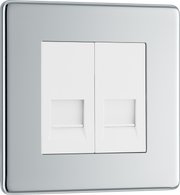 BG Electrical FPCBTM2 Nexus Flatplate Screwless Polished Chrome 2 Gang Master Telephone Socket by British General (BG-FPCBTM2-Shopify-SA_1)