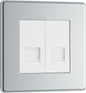 BG Electrical FPCBTM2 Nexus Flatplate Screwless Polished Chrome 2 Gang Master Telephone Socket by British General (BG-FPCBTM2-Shopify-SA_1)