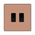BG Evolve Polished Copper 2 Gang Intermediate Custom Grid Light Switch