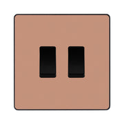 BG Evolve Polished Copper 2 Gang Intermediate Custom Grid Light Switch