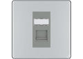BG Screwless Polished Chrome Single 1 Gang RJ45 Data Socket FPCRJ451G Grey Insert