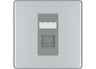 BG Screwless Polished Chrome Single 1 Gang RJ45 Data Socket FPCRJ451G Grey Insert by British General (BG-FPCRJ451G)