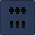BG Evolve Matt Blue 6 Gang Switch 3x Trailing Edge LED Dimmer 3x 2Way Custom Switch