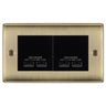 BG Nexus Antique Brass 4G Euro Plate with 2X USB-A Dual Chargers – Black Insert by British General (BG-NABEMR4+EMUSB3B)