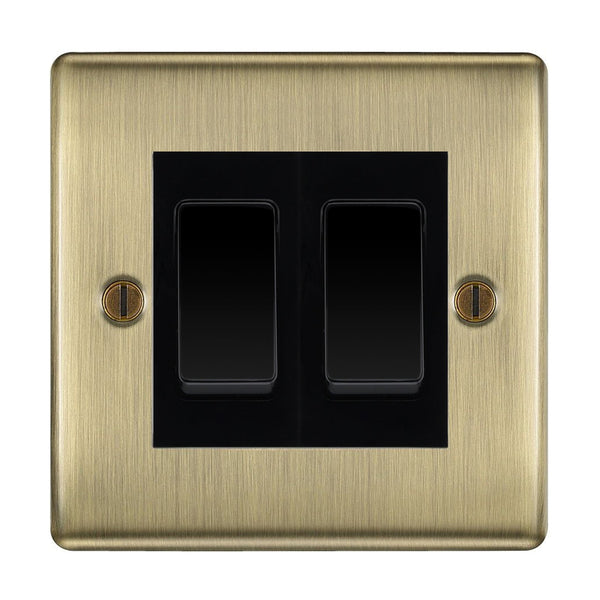 BG Antique Brass 2 Gang Custom Intermediate Light Switch