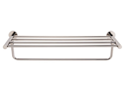 Corby Harrogate Towel Rail with Shelf in Polished Steel