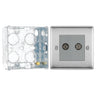 BG Nexus Brushed Steel 1x TV 1x FM Diplex Socket NBS66 with 35mm Steel Back Box