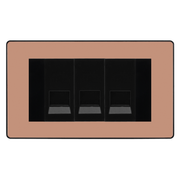 BG Evolve Polished Copper 3 Gang Master Telephone Socket, Screw Terminal - Black Insert by British General (BG-PCDCPBTMS3B)
