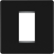 BG Nexus Matt Black Square 1 Gang Euro Module Front Plate FFBEMS1 by British General (BG-FFBEMS1-1)