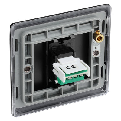 BG Nexus Matt Black 1 Gang RJ11 Single Data Outlet NFBRJ111 with 35mm Steel Back Box