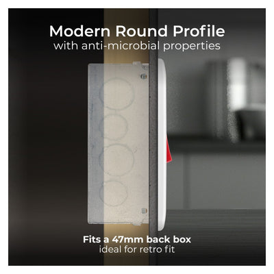 BG 872 Moulded Round Edge | White | 2 Gang 45A 2 Pole Neon Cooker Switch