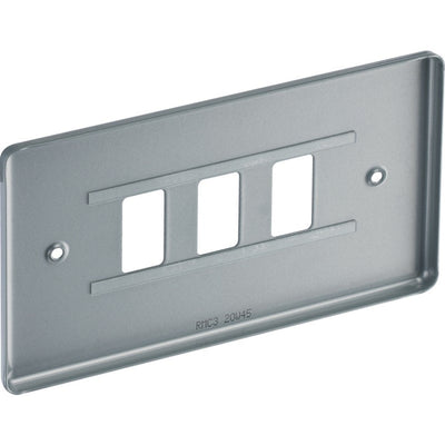 BG RMC3 Nexus Grid Metal Clad | 3 Module Front Plate by British General (BG-RMC3)