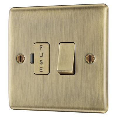 BG Nexus Antique Brass 13A Switched Fused Connection Unit NAB50 with 35mm Steel Back Box