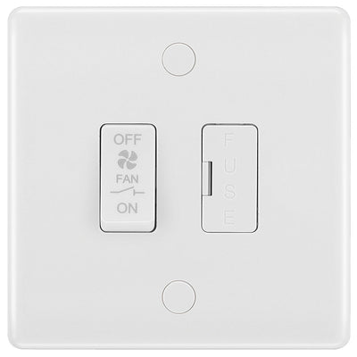 BG 815F Moulded Round Edge | White | 10A Triple Pole Fused Fan Isolator Switch by British General (BG-815F)