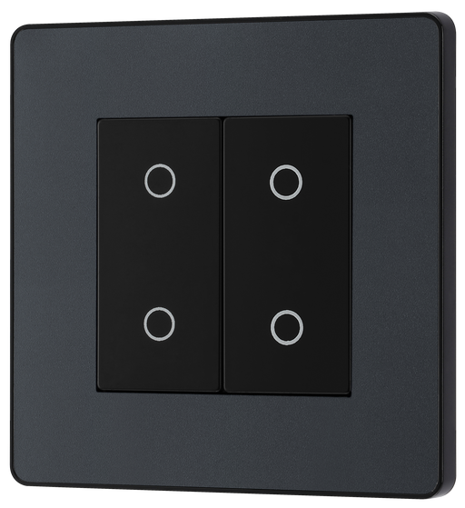 PCDMGTDS2B Front - This Evolve Matt Grey double secondary trailing edge touch dimmer allows you to control your light levels and set the mood.