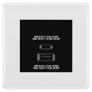 BG Nexus White 45W USB Wall Socket Euro Module USB-A & C - Black Insert by British General (BG-8EMS2+EMUSBAC45B)