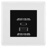 BG Nexus White 45W USB Wall Socket Euro Module USB-A & C - Black Insert by British General (BG-8EMS2+EMUSBAC45B)
