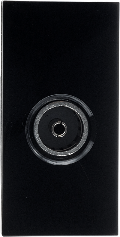 BG EMTVFB Black 1 Module Euro Module IEC Screened Female Return Coaxial Outlet by British General (BG-EMTVFB-Shopify-SA_1)
