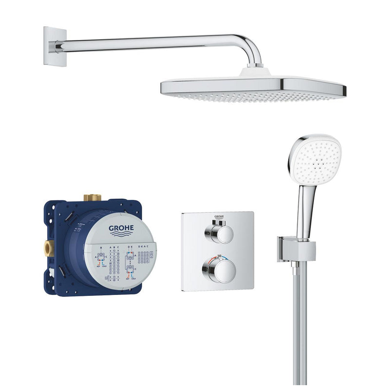 Grohe Grohtherm Concealed Shower System with Tempesta 250 Cube - 34871000